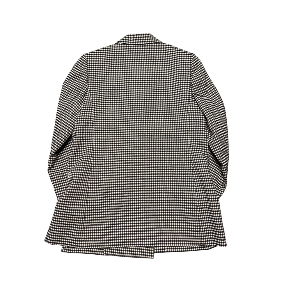 NWOT Rebecca Taylor Gingham Double Breasted Linen Blend Blazer Brown/Cream Sz 10 - Picture 5 of 10
